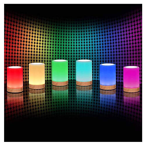 Night Light Touch Sensor Lamp Rechargeable Dimmable Warm White Light + RGB Color Changing