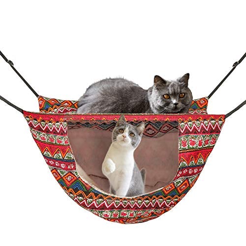 Cage Hammock Soft Pet Bed for Kitten Ferret Puppy Rabbit or Small Pet, Double Layer