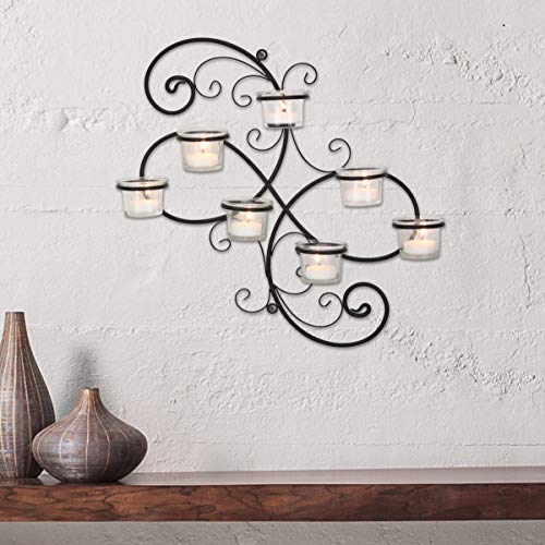 Decorative Black  Tea Light Candle Holder Hanging Wall Scone Decor