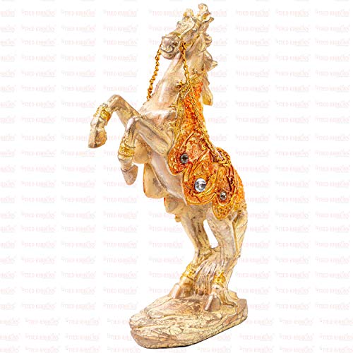 Handmade Roaring Resin Horse Sculpture