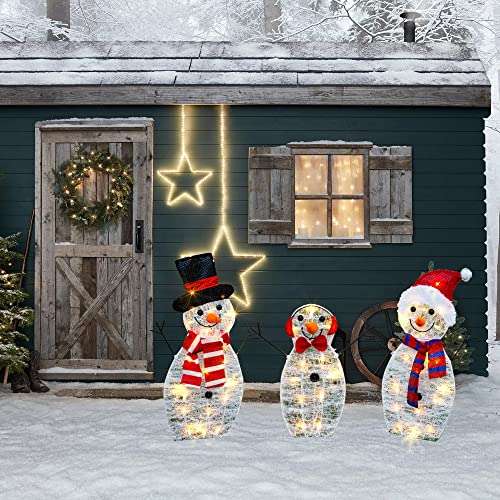 55 L Lighted Snowman Family Christmas Decoration