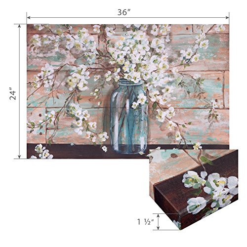 Blooms In Mason Jar Floral Canvas Art, 24" x 36"