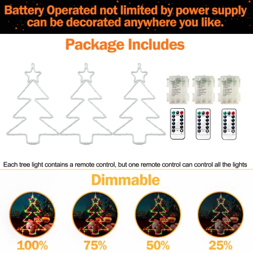 Christmas Window Lights 3 Pack Battery Operated