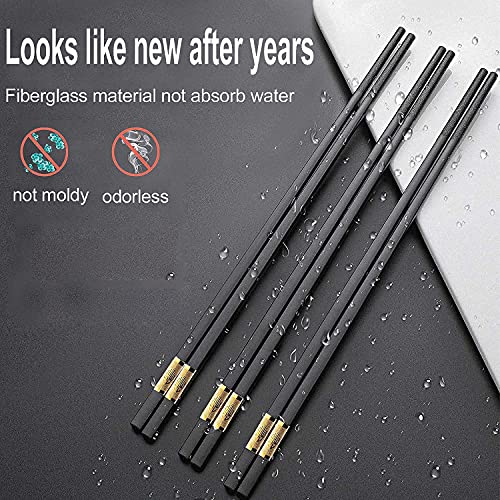 Reusable 10 Pairs Reusable 9.5 Inch Fiberglass Chopsticks