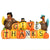 Thanksgiving Hand-Painted Give Thanks Pumpkin & Turkey, Resin Figurine Turkey Harvest Decorations