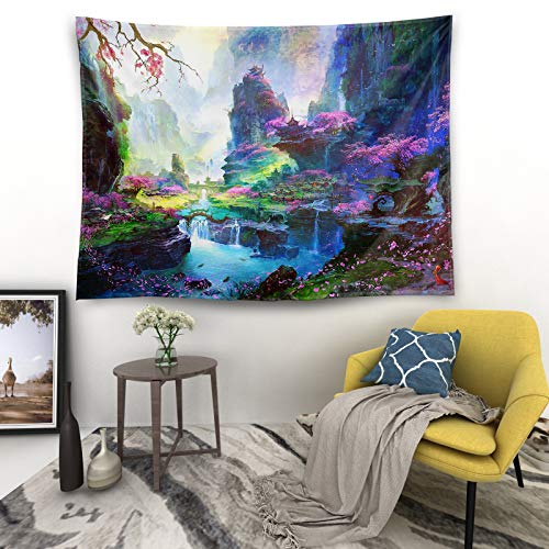 Wall Tapestry for Home  Decoration- Fairy Tale Forest- Butterfly- Tie Dye- 80x60 inches