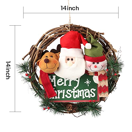 14 inch Merry Christmas Wreaths for Front Door