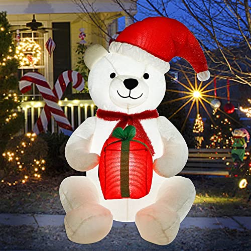 4 FT Christmas Inflatable Polar Bear w/ LEDs