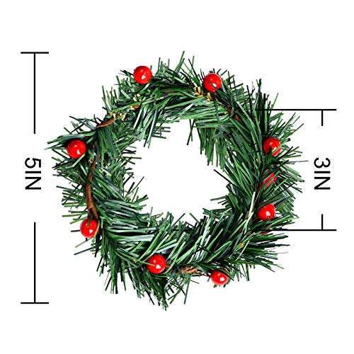 12 Pcs Christmas Candle Rings Wreath