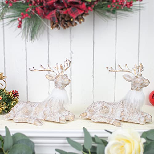 2 Pcs Glitter Reindeer Christmas Decoration