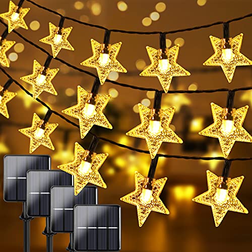 Extra-Long 4-Pack 400 LED Solar Star String Lights 160FT, Waterproof Decorative Lights