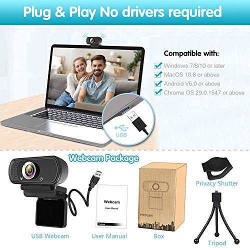 1080P Live Streaming Web Camera w/ Stereo Microphone