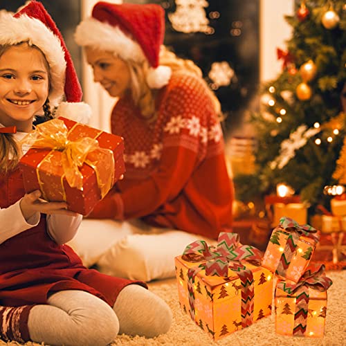 Set of 3 Christmas Lighted Gift Boxes