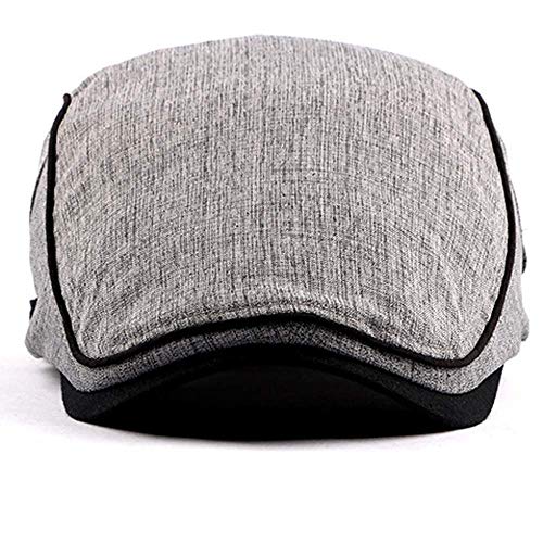 2 Pack Men's Cotton Flat Cap Ivy Gatsby Newsboy Hat (M)