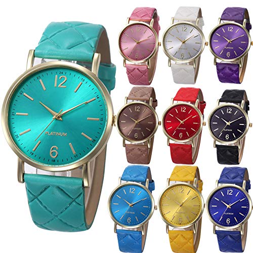 10 Pack Women Watches Roman Leather Band Analog Quartz Wrist Watch