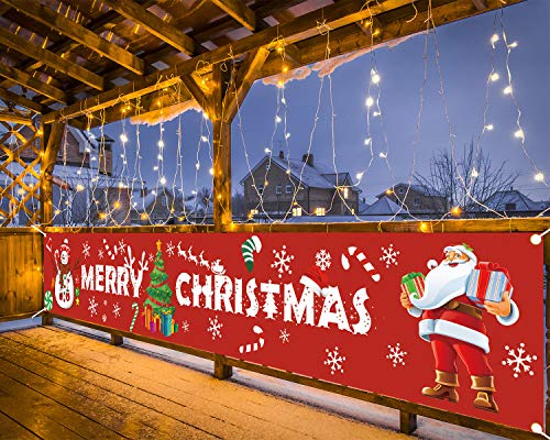 Merry Christmas Banner - Extra Large 10.2 ft x 1.8 ft