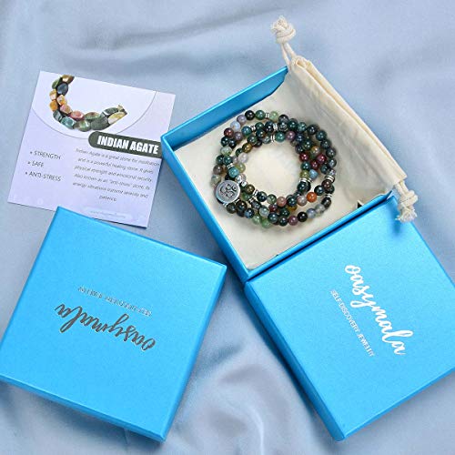 Yoga Symbol Pendant Charm 108 Mala Beads Meditation Bracelet Necklace