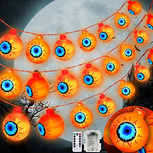 [ 8 Modes & Timer ] 29.5 Ft 60 LED Halloween Eyeball String Lights