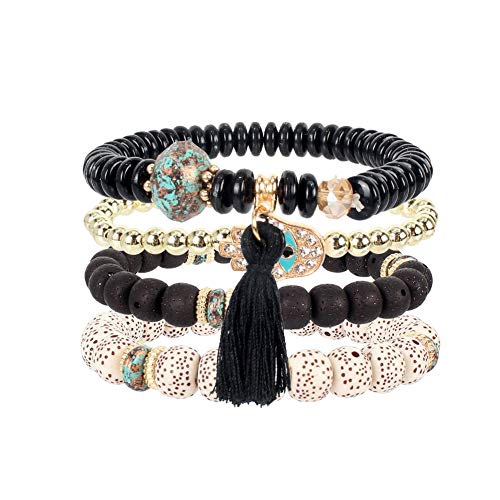 6 Sets Bohemian Stackable Bead Bracelets for Women