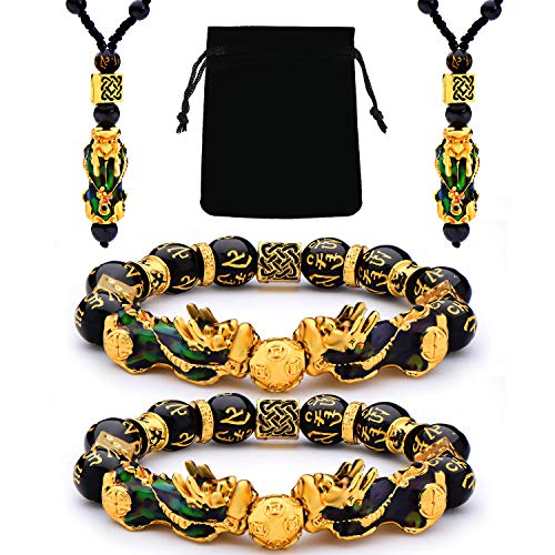 4 Piece Feng Shui Pi Xiu Pi Yao Bracelet Necklace Set