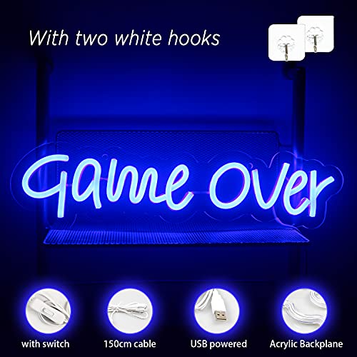 Game Over Neon Signs LED Gamer Wall Decoration w/ USB