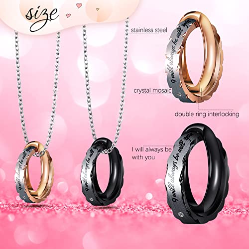 8 Pieces Couple Necklace Bracelet Matching Set for Women Men