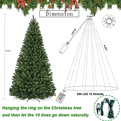 6.6FT  18 Color Changing Christmas Tree Lights with Remote