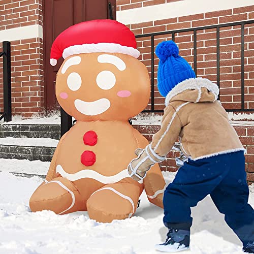 3.5 Ft Christmas Inflatables Sitting Gingerbread Decoration