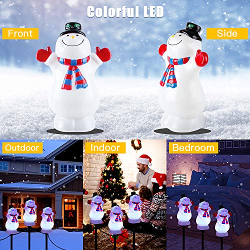 3 Pcs Snowman Christmas Decoration w/  LED-Waterproof, Plug in