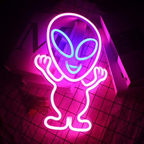 LED Alien Neon Signs (15.7"x10") w/ USB Operated Wall Decor