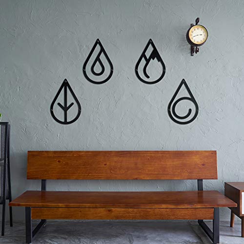 Four Elements Metal Wall Art- Black for Home Decoration