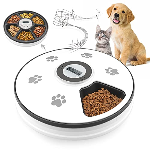 Automatic Pet Feeders w/ Digital Clock - 5 Meals Portion w/ Voice Reminder