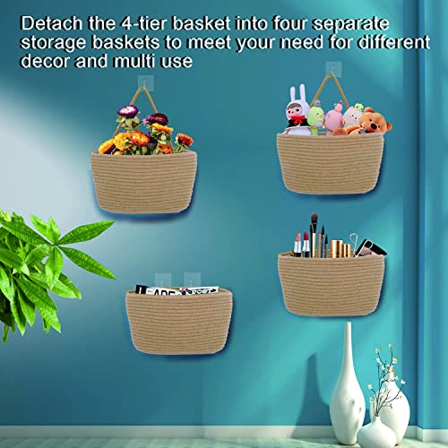 4 Tieer Over the Door Hanging Storage Basket