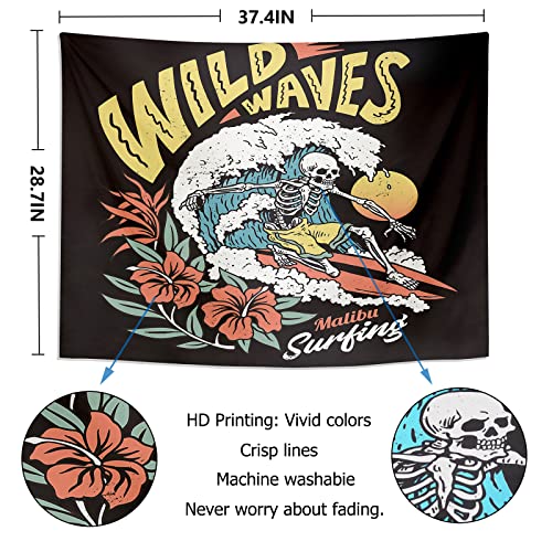 Surfing Skeleton Cool Wall Tapestry for Wall Decoration