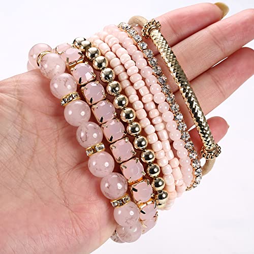 4 Sets Multilayer Stackable BOHO Bracelets for Women