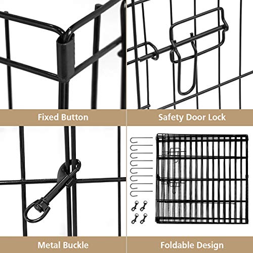 Dog/Cat Exercise Play Pen, Foldable Crate - 8 Panels 24 Inc