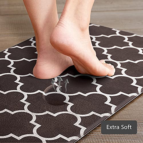 [2 PCS] Cushioned Anti-Fatigue Kitchen Rug, Waterproof Non-Slip