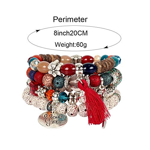 6 Sets Bohemian Stackable Bead Bracelets for Women