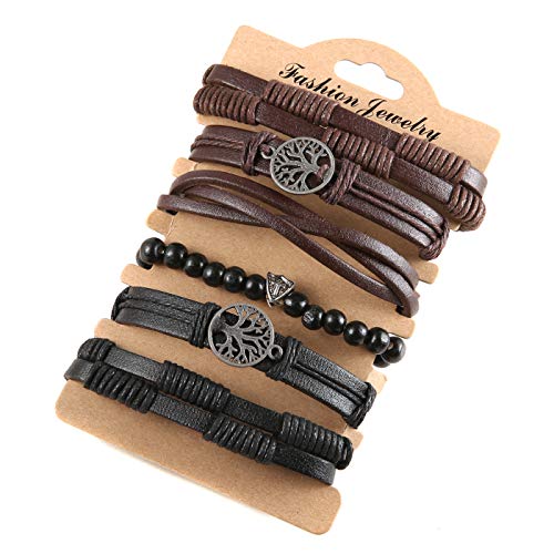 Genuine Leather Tree of life Bracelets for Men /Women