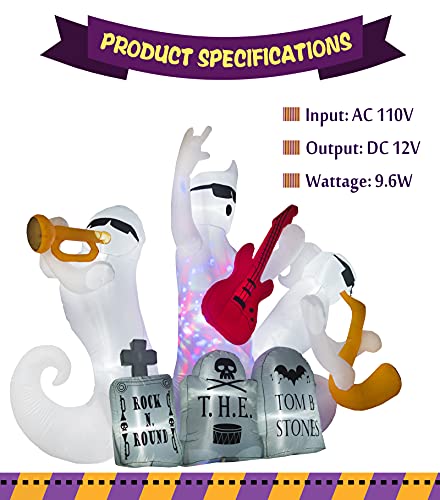 7Ft Halloween Inflatables Gravestone Ghosts Decoration