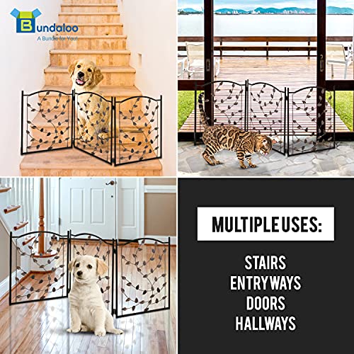 Large Freestanding Metal Folding Pet Gate