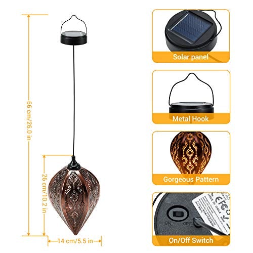 2 Pack Hanging Oxy LED Solar Garden Lanterns