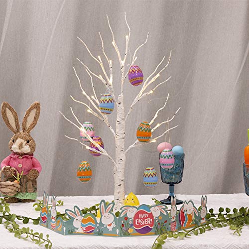 LED Easter Birch Tree Lights w/ Eggs Battery Powered