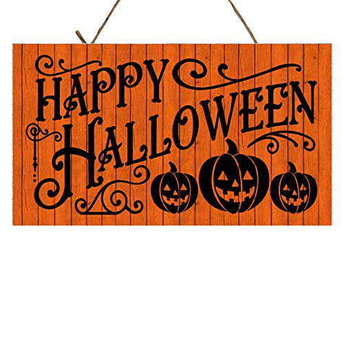 3 Pumpkin Happy Halloween Handmade Wood Sign