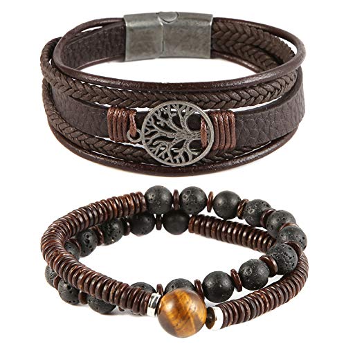 Genuine Leather Tree of life Bracelets for Men /Women