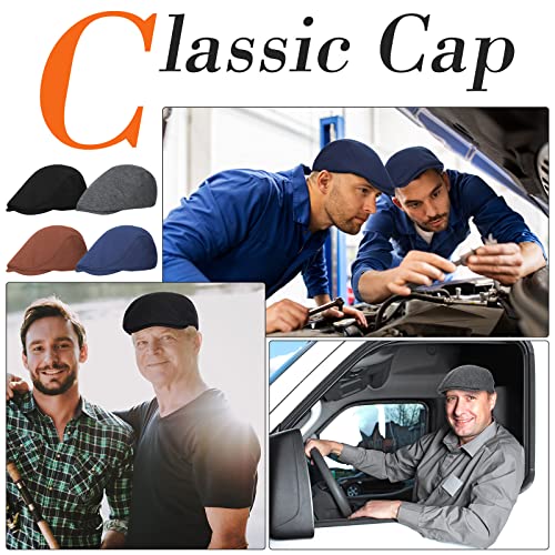 4 Pieces Men's Flat Cap Ivy Newsboy Hat