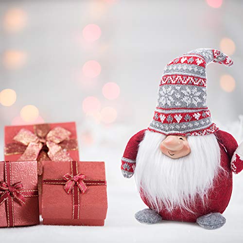 Set of 2 Handmade Christmas Gnomes Plush Swedish Tomte Santa Figurine Christmas Scandinavian Tomte Elf Decoration Ornaments