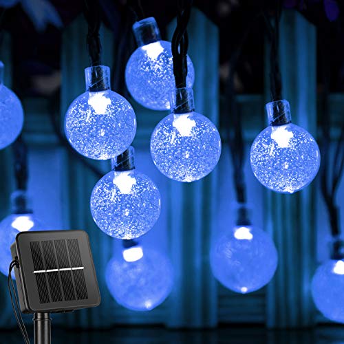 Solar String Lights 60 Led 35.6 Feet Crystal Globe  w/ 8 Lighting Modes