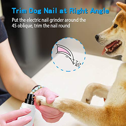 Dog Nail Grinder Upgraded -2-Speed Electric Rechargeable Pet Nail Trimmer