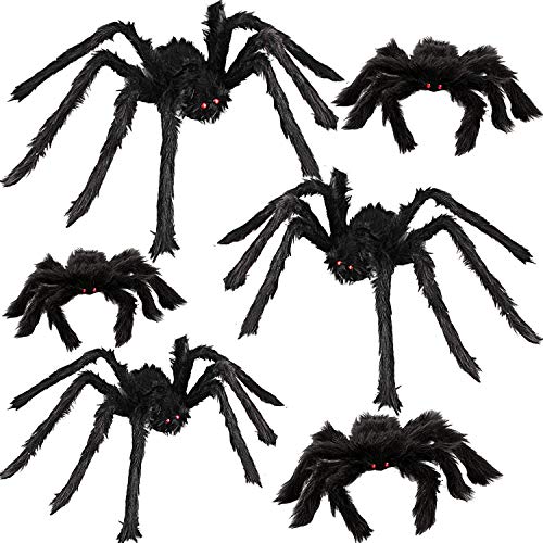 6 Halloween Realistic Hairy Spiders